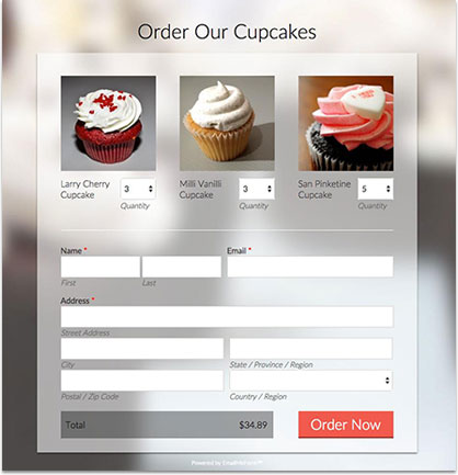 Order Form Templates: Purchase Cupcakes Form